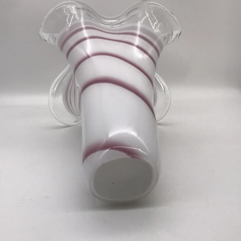 Hand Blown Murano Wave Glass Swirl looking Vase Perfect Condition Very Heavy - Picture 6 of 7